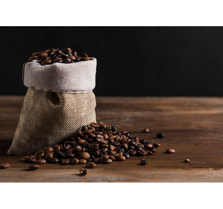 Φωτοταπετσαρία θέμα μουσικής σακούλα κόκκων καφέ - TenStickers