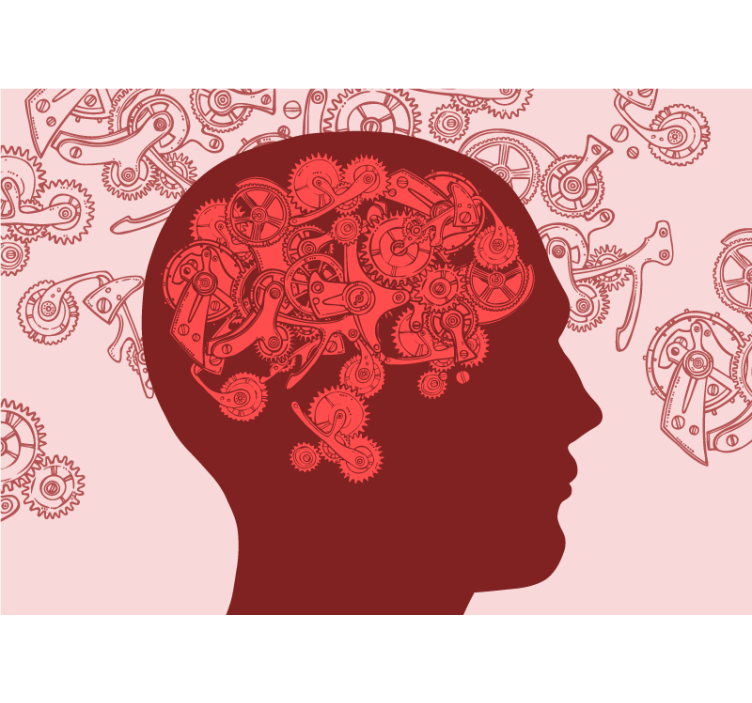 Ταπετσαρία τέχνης με φωτογραφία δημιουργικοί μηχανισμοί νους - TenStickers