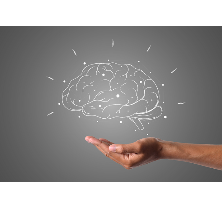 Φωτοταπετσαρία με φράσεις οπτικοποίηση έννοιας εγκεφάλου - TenStickers