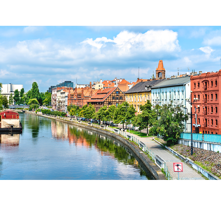 Bydgoszcz τοιχογραφία τοίχου ποταμού - TenStickers