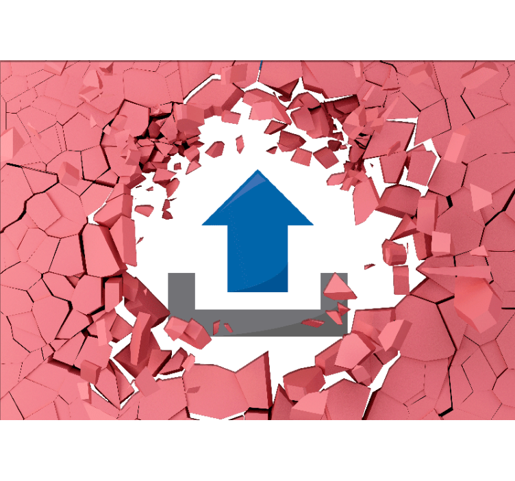 σπασμένο ροζ τοίχο με τοιχογραφία προσαρμοσμένης εικόνας - TenStickers