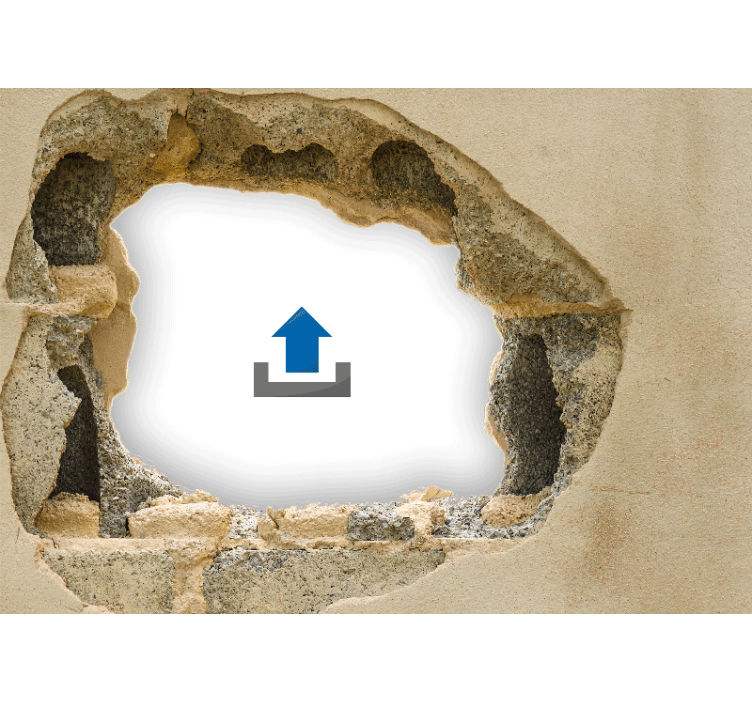 σπασμένος τοίχος τρισδιάστατη προσαρμοσμένη τοιχογραφία φωτογραφι - TenStickers