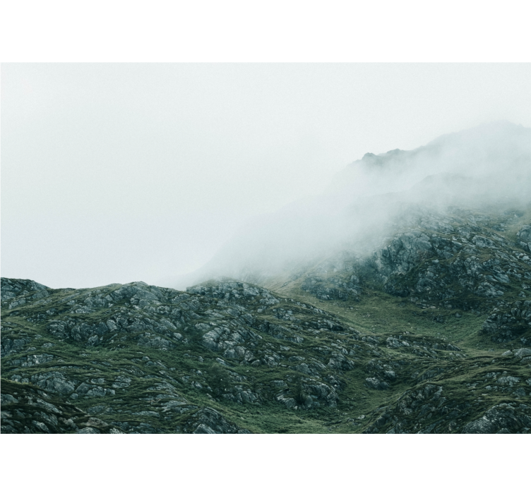 Φωτοταπετσαρία βουνού θέα σε πυκνή ομίχλη - TenStickers