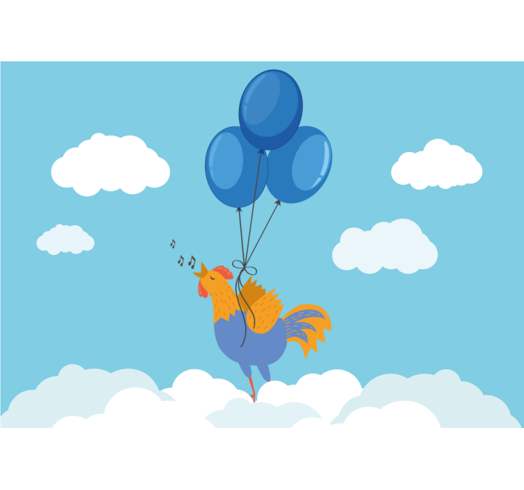 Τοιχογραφίες για Κρεβάτι Μπαλόνια Τραγουδιστού Κόκορα - TenStickers