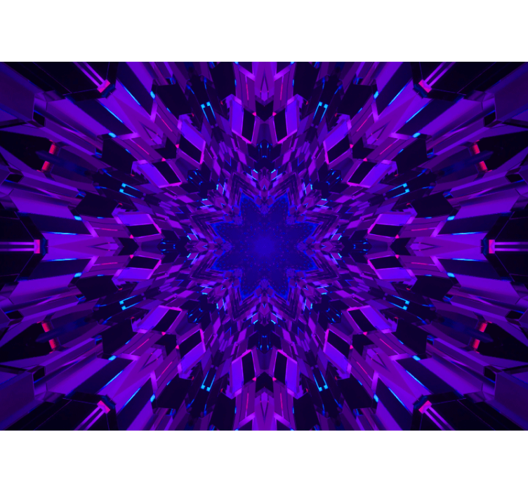 μωβ και μπλε κρύσταλλο θραύσματα τρισδιάστατη τοιχογραφία - TenStickers