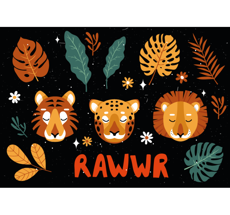 Τοιχογραφίες για Κρεβάτι Ζωάκια της Ζούγκλας - TenStickers