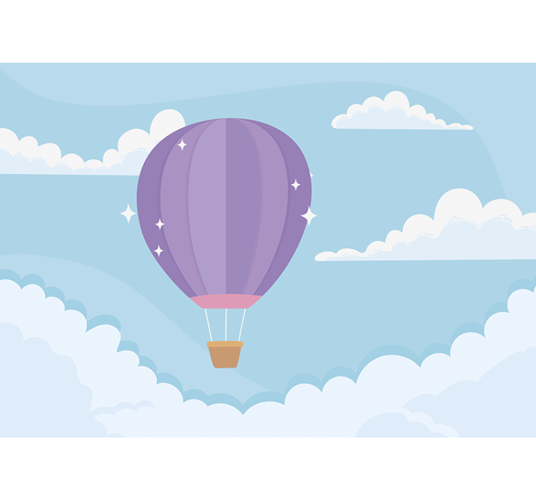 φωτεινό αερόστατο ουρανό σύννεφα τοιχογραφίες τοίχου - TenStickers