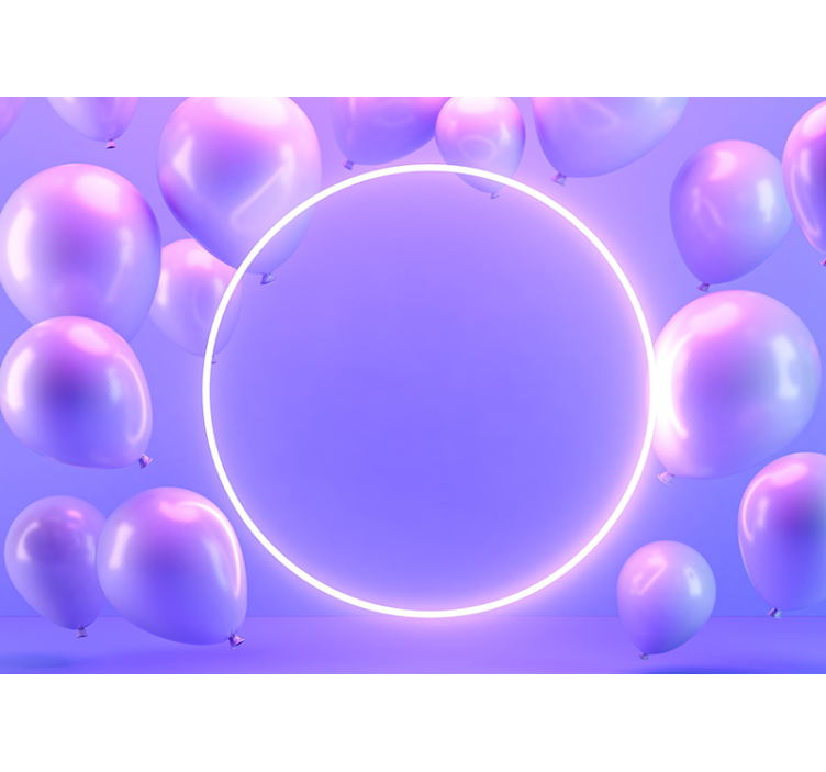 μπαλόνια με φωτεινά κύκλο παιδικές τοιχογραφίες - TenStickers