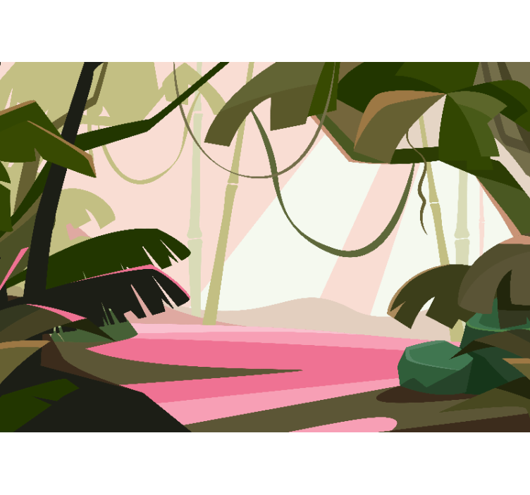 Τρισδιάστατη ζούγκλα με πλούσια τροπική σκηνή - TenStickers