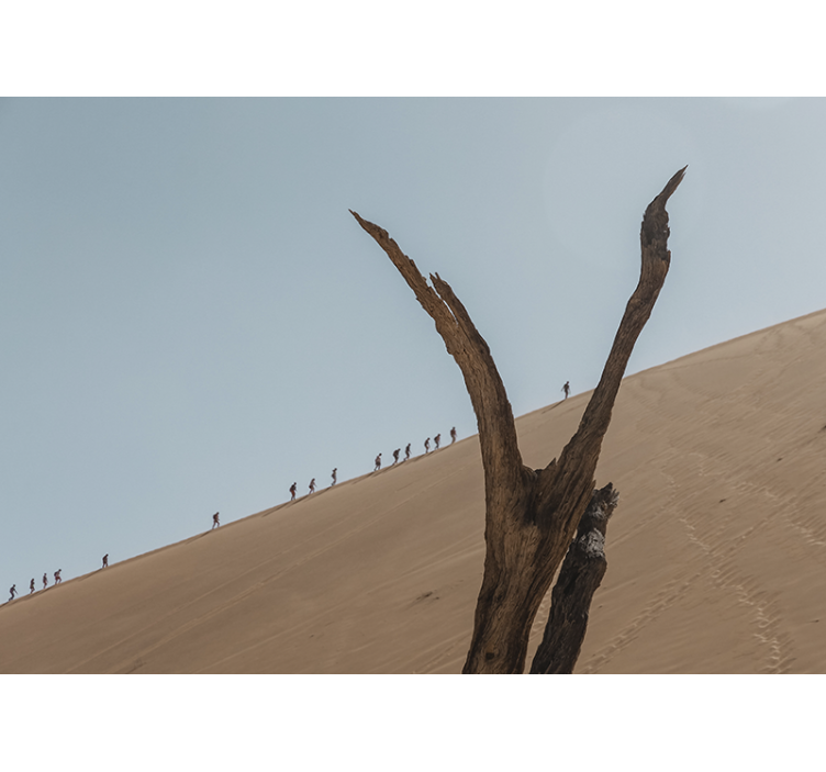 Ταπετσαρία με φωτογραφία ερήμου αμμόλοφος πεζοπόροι σιλουέτα - TenStickers