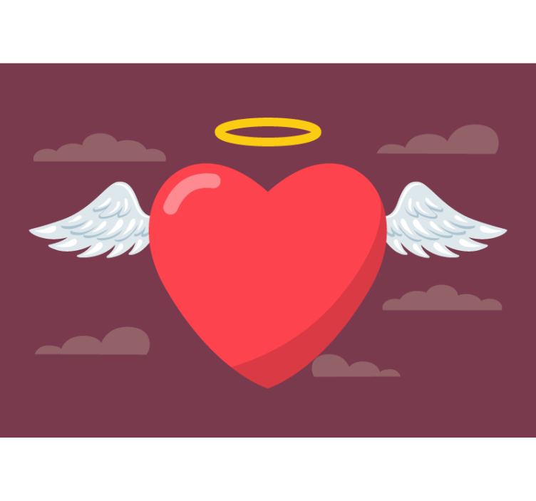 ζωηρόχρωμη τοιχογραφία αστικής τέχνης καρδιά αγγέλου - TenStickers