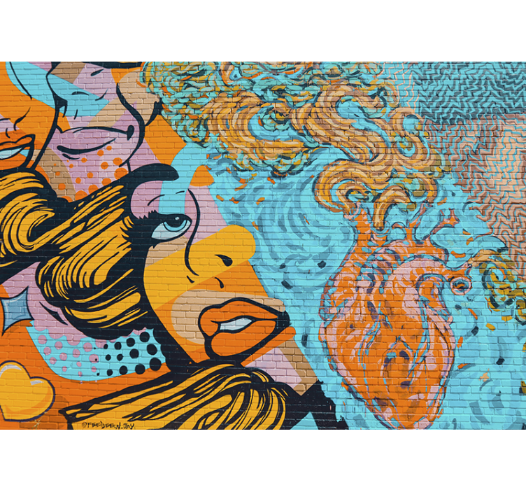 γυναικεία τοιχογραφία γκράφιτι αστικής τέχνης - TenStickers