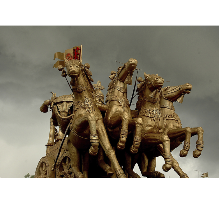 άλογα χρυσά μαλλιά τρισδιάστατη τοιχογραφία τοίχου - TenStickers