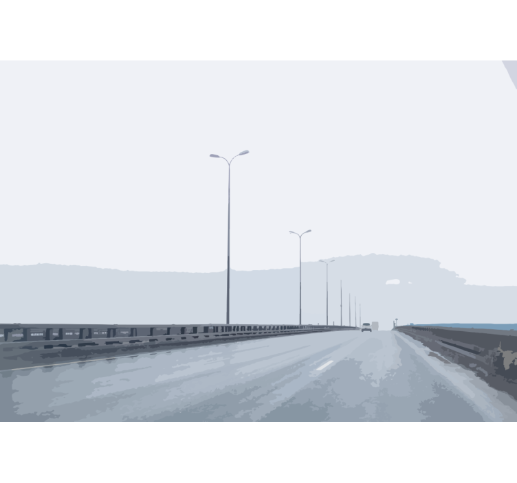 λεπτή διαγώνια ομιχλώδης γέφυρα τρισδιάστατη τοιχογραφία - TenStickers