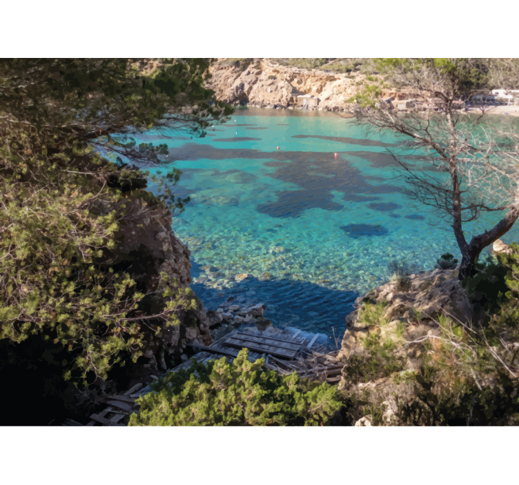 Φωτοταπετσαρία φύσης Καθαρή παράκτια σκηνή - TenStickers