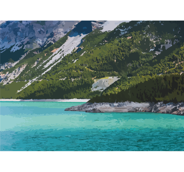 Ταπετσαρία φωτογραφίας τοπίου Λίμνη Βουνών Γαλήνη - TenStickers