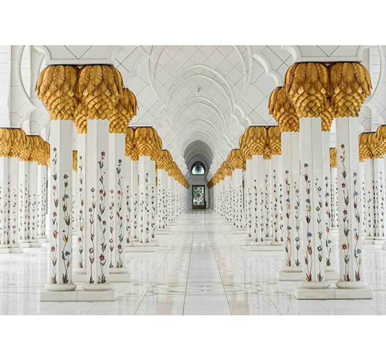 χρυσές αραβικές αψίδες τρισδιάστατη τοιχογραφία - TenStickers