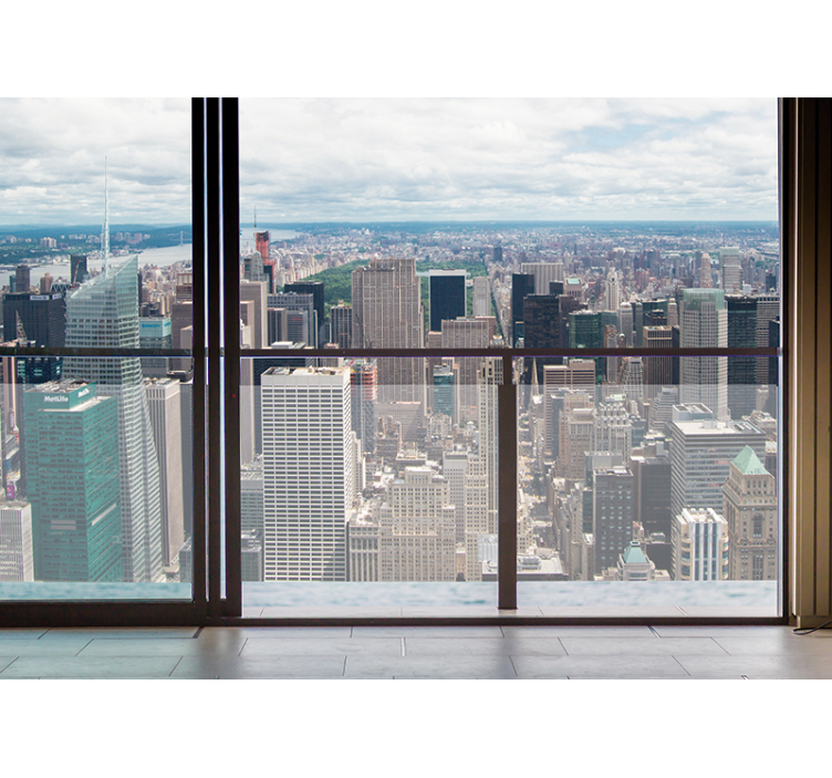 άνοιγμα παραθύρου σε τοιχογραφία του Μανχάταν - TenStickers