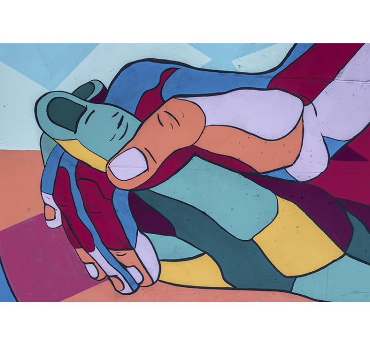 Φωτοταπετσαρία αγάπης Χρωματική Αγκαλιά Χεριών - TenStickers