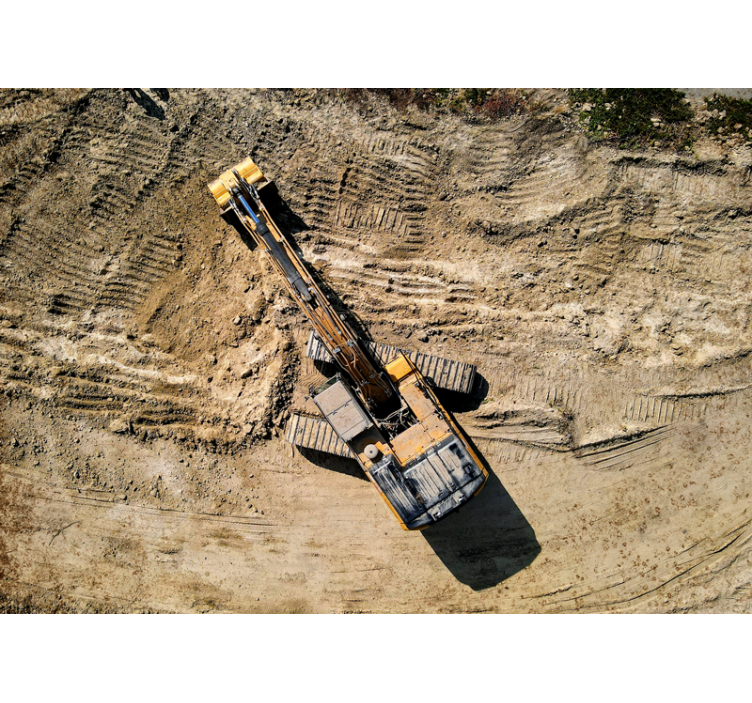 Φωτοταπετσαρία με οχήματα Εκσκαφέας σε Δράση - TenStickers