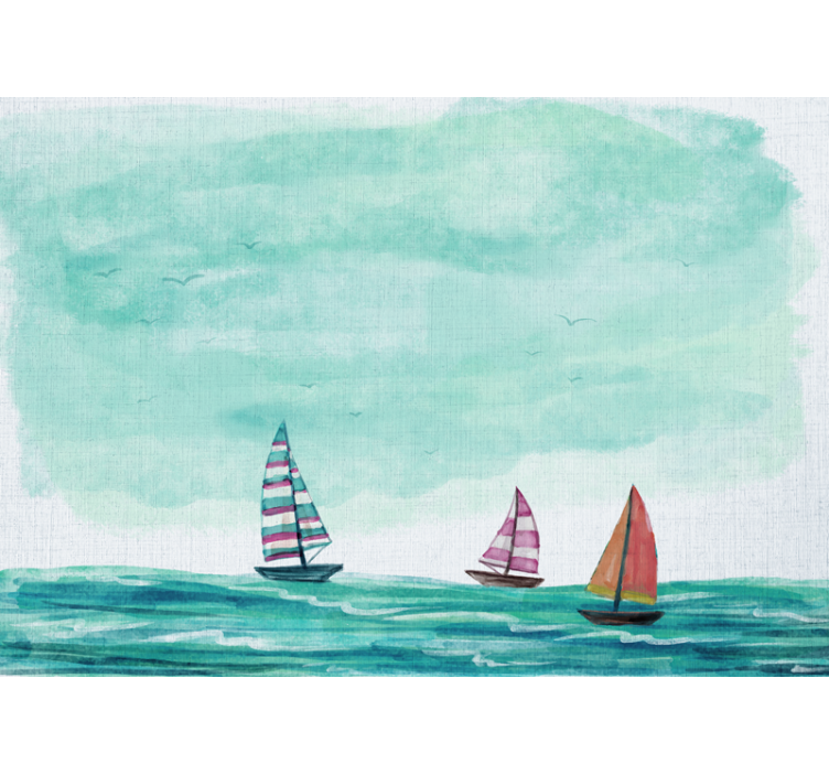 σειρά πανιών με μπλε τόνους τοιχογραφία τοίχου φύσης - TenStickers