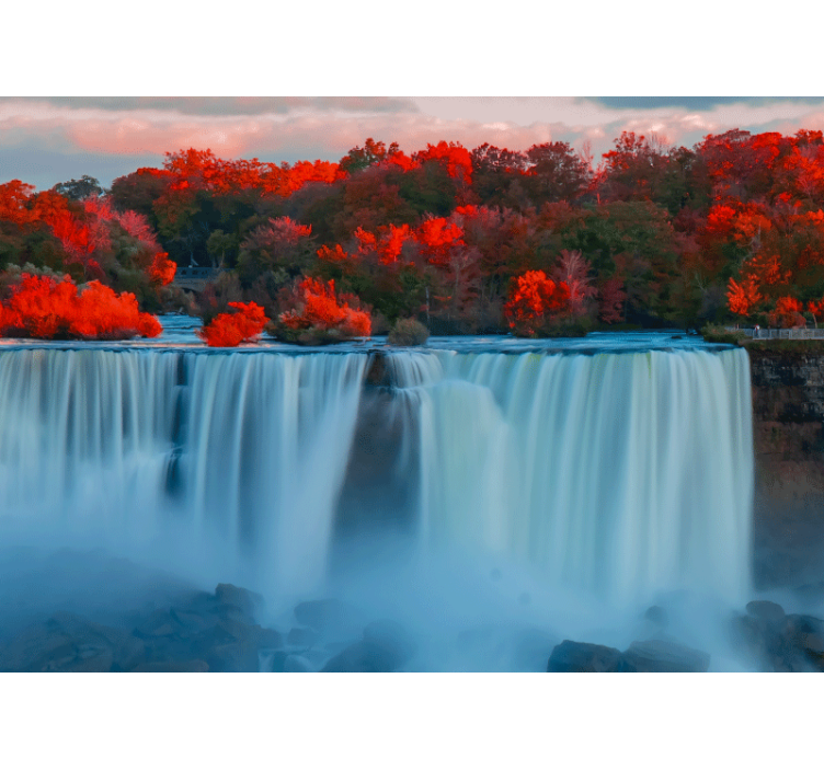 πολύχρωμη τοιχογραφία στο δάσος καταρράκτη - TenStickers
