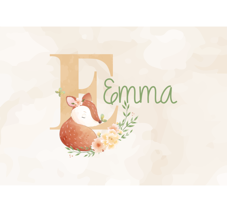 Τοιχογραφίες για Κρεβάτι Προσωποποιημένο Σχέδιο Αλεπούς - TenStickers