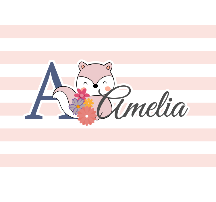 Τοιχογραφίες για Κρεβάτι Σχεδίαση Γλυκού Αλεπού - TenStickers