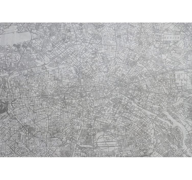 χάρτης της πόλης Βερολίνο τοιχογραφία τοίχου - TenStickers