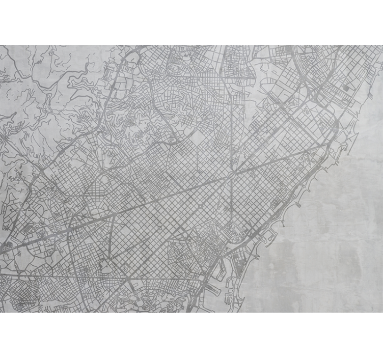 χάρτης της πόλης της τοιχογραφίας της Βαρκελώνης - TenStickers