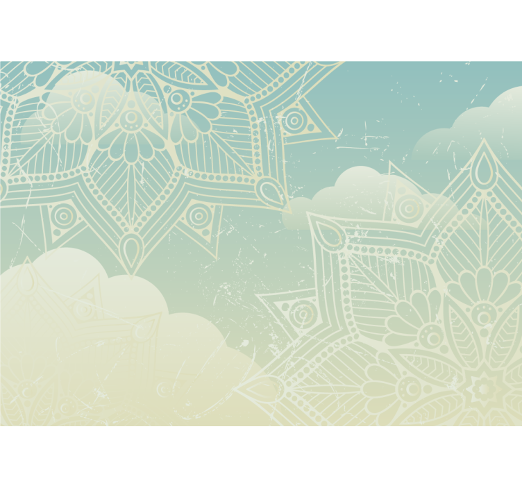 σύννεφα Μάνταλα ουρανό σέπια τοιχογραφία - TenStickers