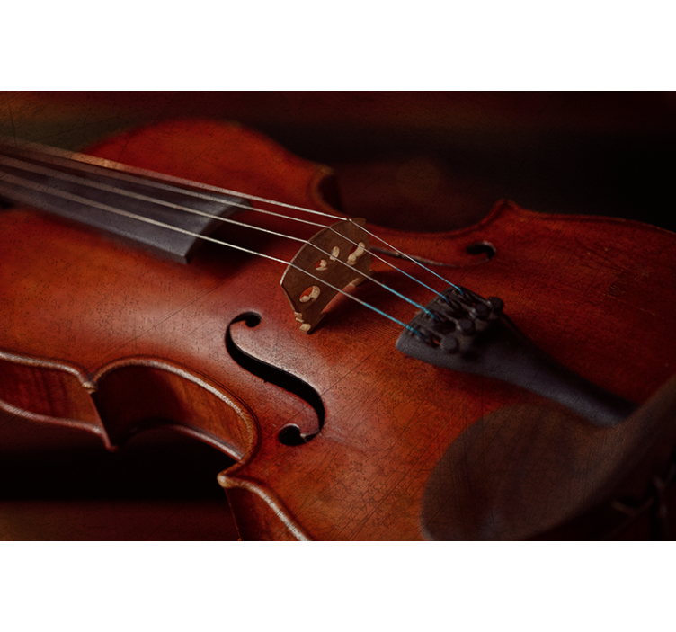 ρετρό στυλ σχεδίασης βιολιού τοιχογραφία τοίχου vintage - TenStickers