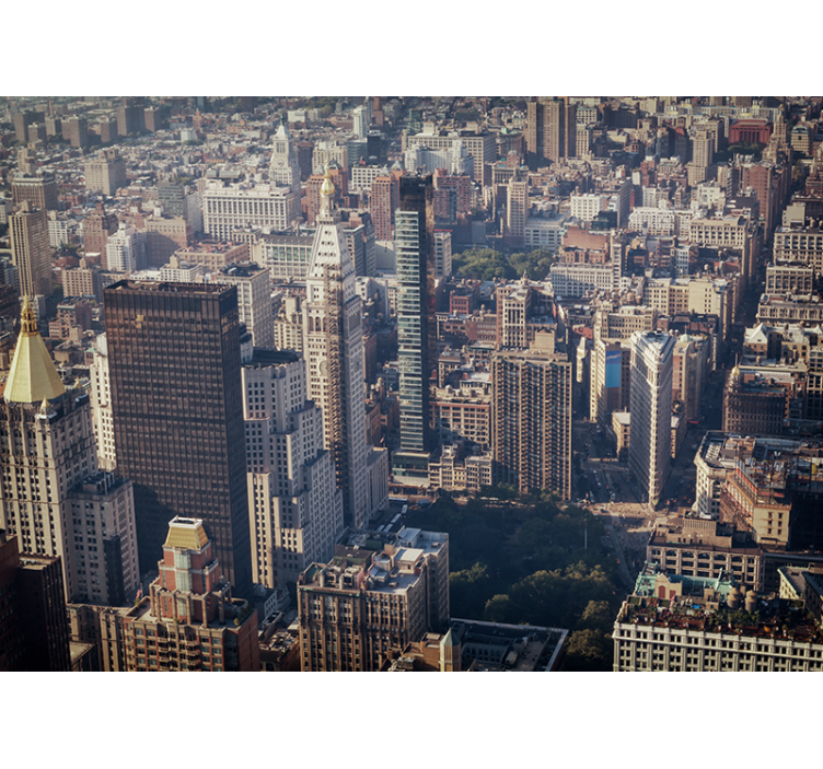 ρετρό χρώμα στον ορίζοντα της Νέας Υόρκης τοιχογραφία - TenStickers