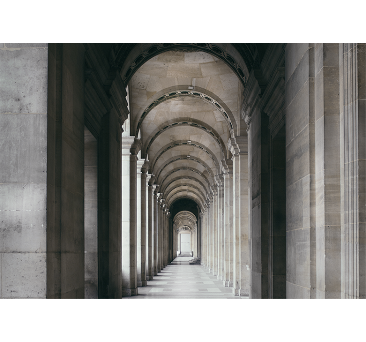 αρχαίες καμάρες τσιμέντου βάθους 3d τοιχογραφία τοίχου - TenStickers