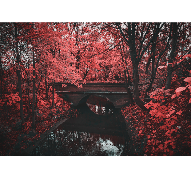 ξύλινη γέφυρα τοιχογραφία σε στυλ εξοχικής κατοικίας φύση - TenStickers