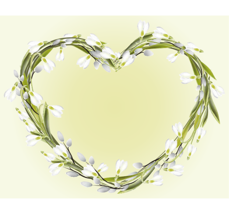 Φωτοταπετσαρία με λουλούδια ανθίζει σε σχήμα καρδιάς - TenStickers