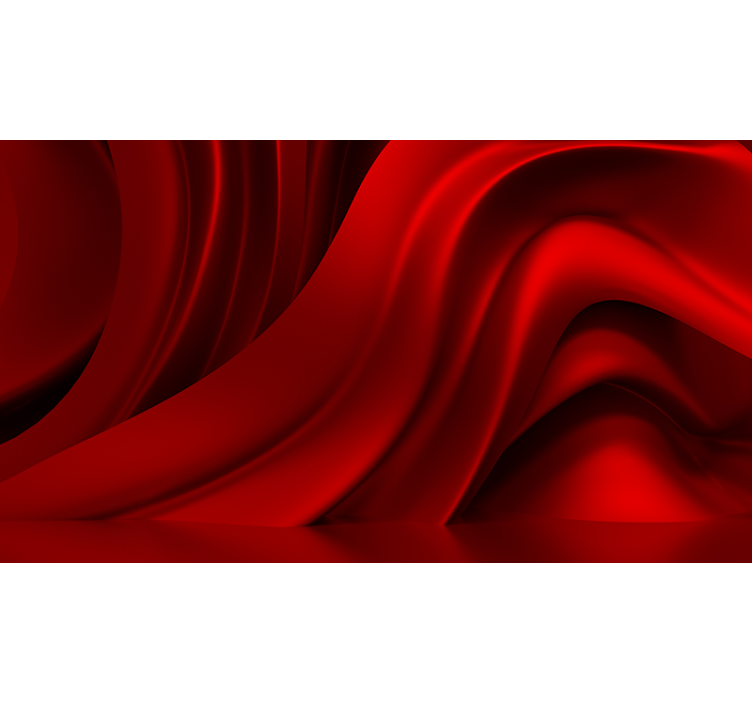 κυματιστά κόκκινα σχήματα τρισδιάστατη τοιχογραφία - TenStickers