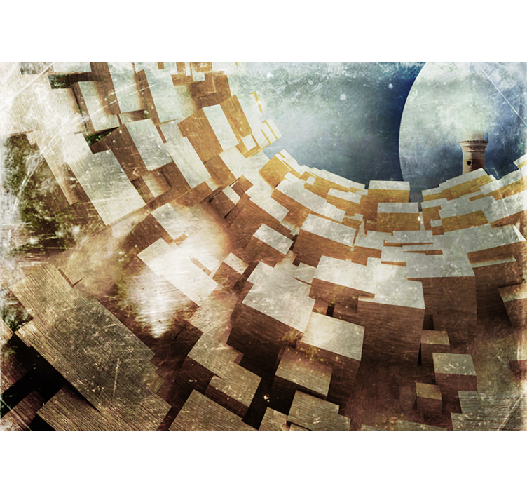 ξύλινη τοιχογραφία ξύλινη σήραγγα - TenStickers