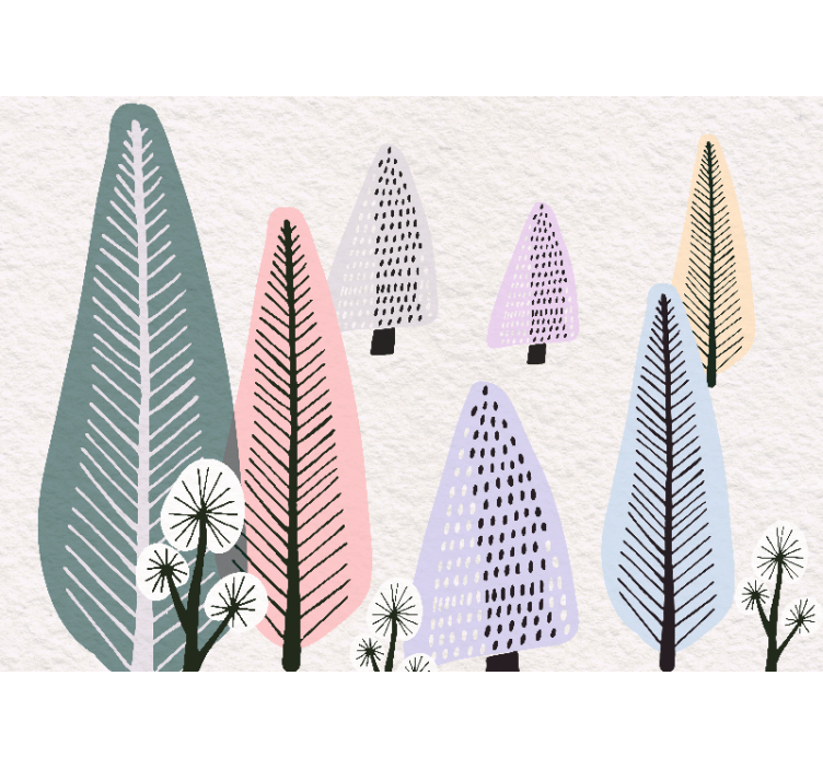 Φωτοταπετσαρία δέντρα με διακοσμητικά φύλλα - TenStickers