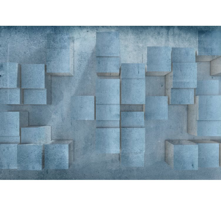 Τρισδιάστατη τοιχογραφία σε εφέ πέτρινων κύβων - TenStickers