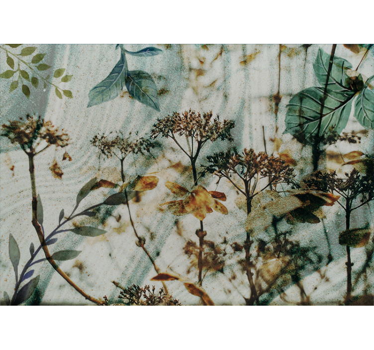 Φωτοταπετσαρία με λουλούδια και φύλλα διακόσμησης - TenStickers