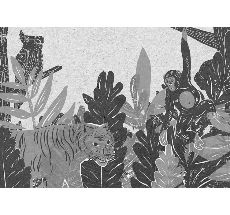 μπερδεμένες τοιχογραφίες για παιδιά στη ζούγκλα - TenStickers