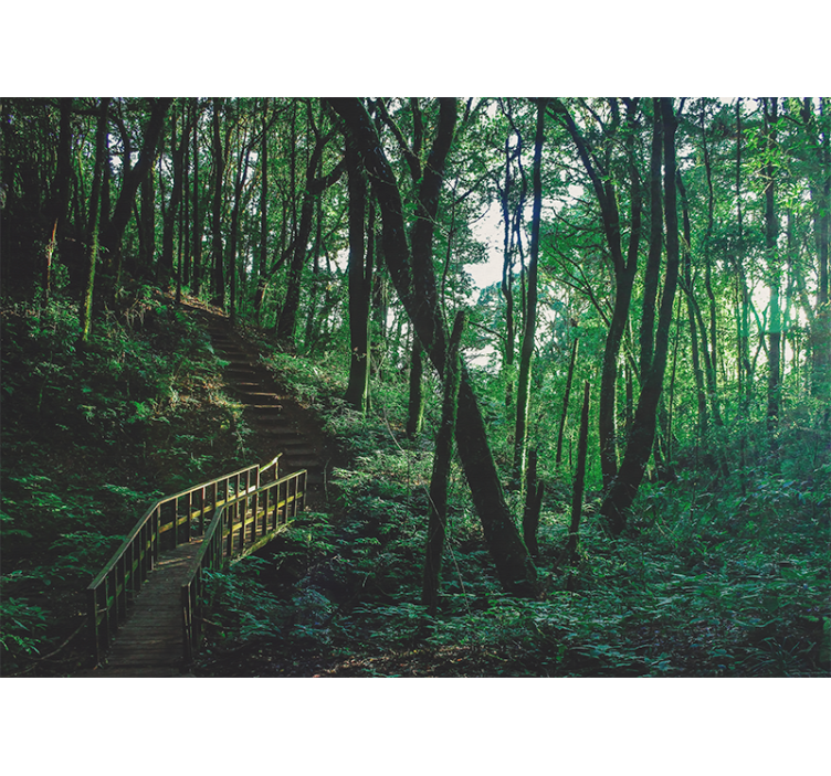 όμορφο πράσινο δέντρο τοπίο τοιχογραφία - TenStickers