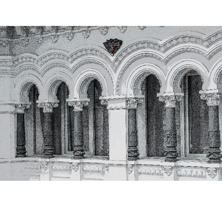 παλιά αρχιτεκτονική τρισδιάστατη τοιχογραφία - TenStickers