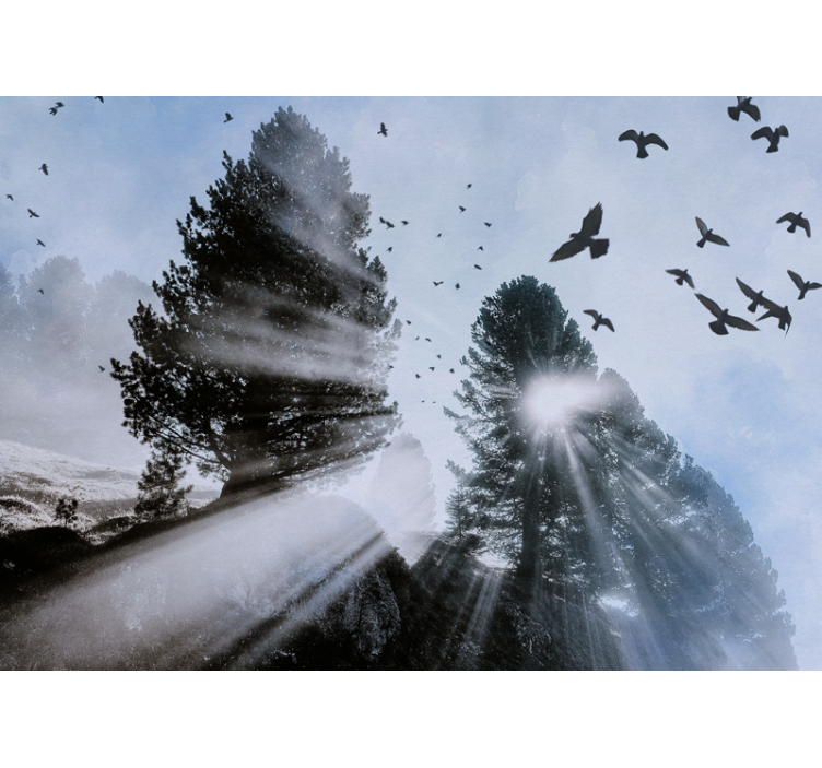 Vintage πουλιά στον αέρα τοίχο τοιχογραφία - TenStickers