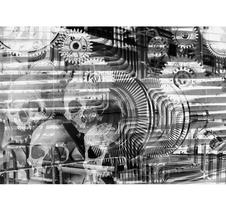 Αφηρημένο ταπετσαρία φωτογραφίας Μηχανικά Σκελετικά Σχέδια - TenStickers