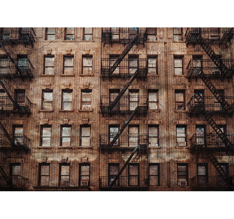 Φωτοταπετσαρία αστικού και αγροτικού τοπίου Τοίχος Τούβλου - TenStickers