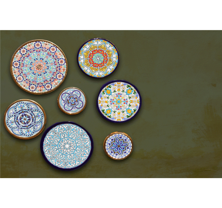 "boho" αφηρημένες τοιχογραφίες απομίμησης κεραμικών - TenStickers