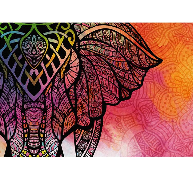 μποέμ ινδιάνικη τοιχογραφία ελέφαντα - TenStickers