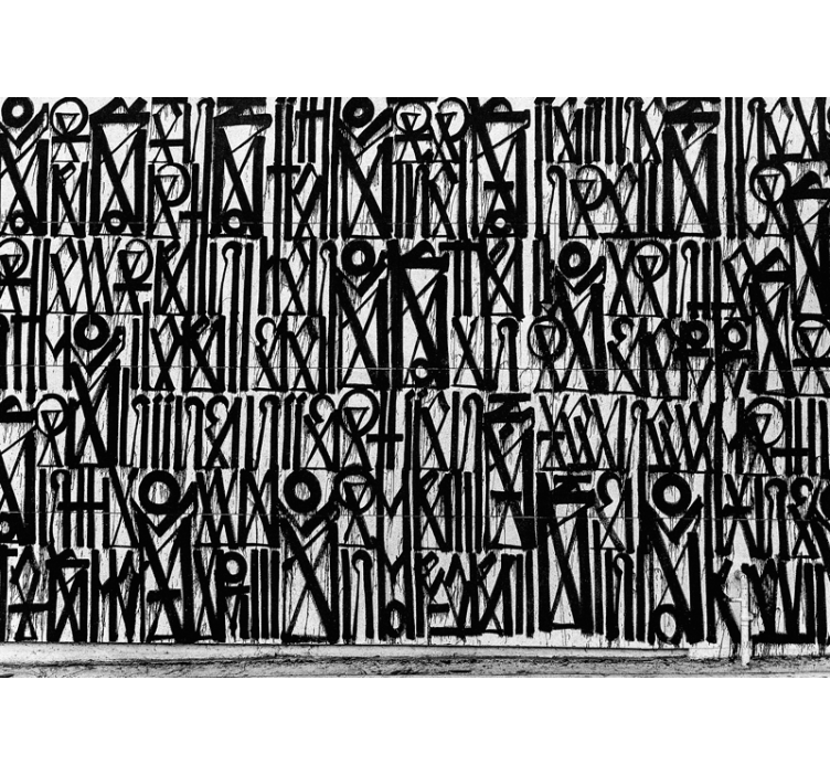 ασπρόμαυρη τοιχογραφία αστικής τέχνης γκράφιτι - TenStickers